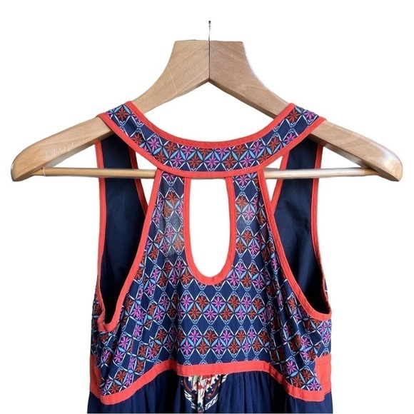 Ecote from Urban Outfitters Navy Blue Boho Cutout Pocket Mini Dress, Medium - Picture 4 of 11